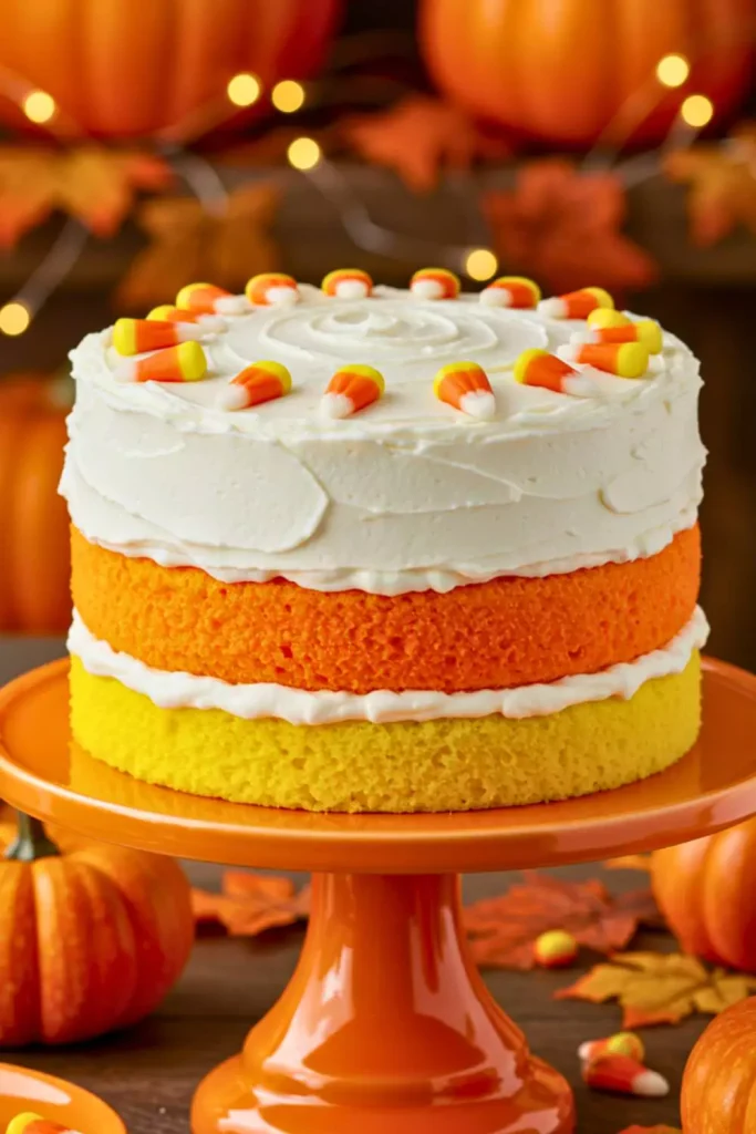 Candy-Corn Layered Cake