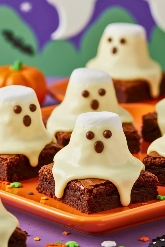 Ghost Marshmallow Brownies
