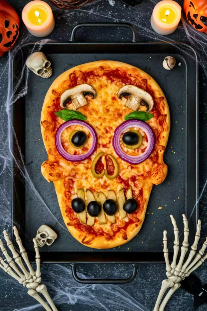 Skeleton Face Pizza