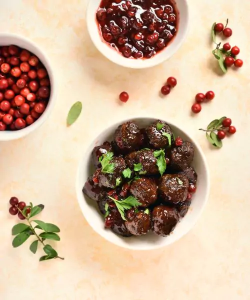 Mini Meatballs with Cranberry Sauce