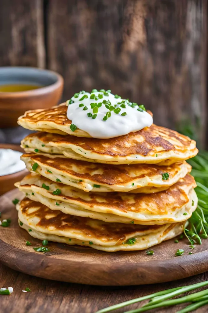 Savory Cheddar and Chive Pancakes