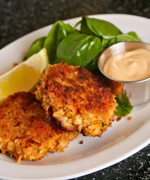 Seafood Cakes with Herb Sauce