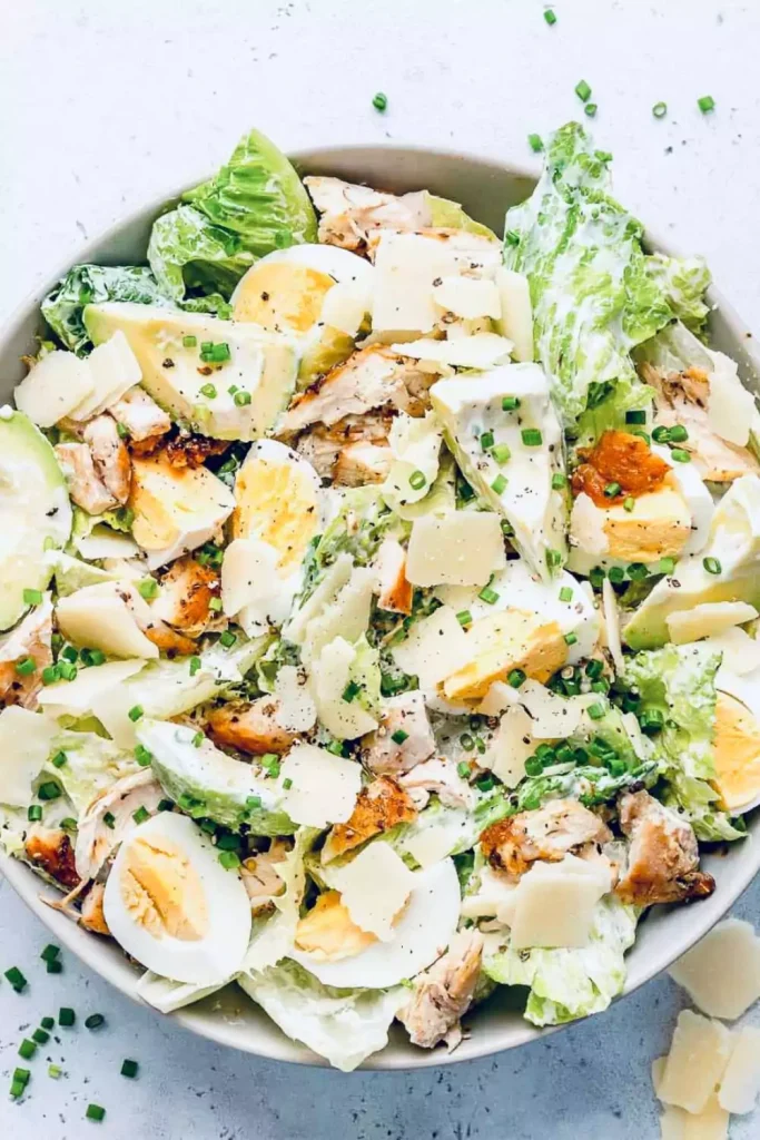 Chicken & Onion Caesar Salad