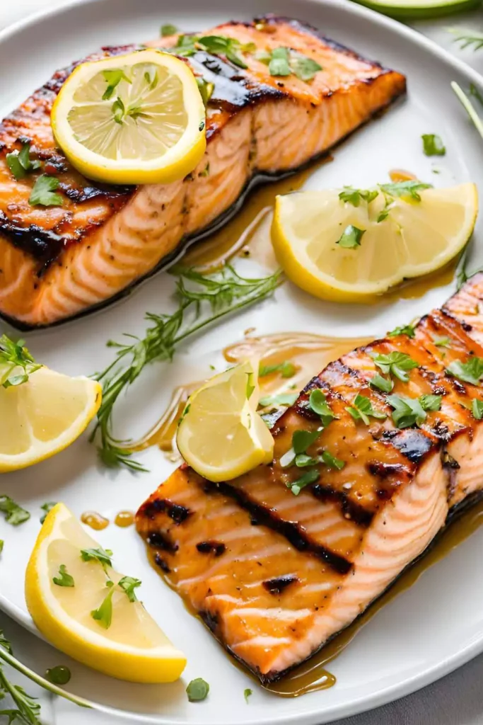 Grilled Salmon with Honey Mustard Glaze