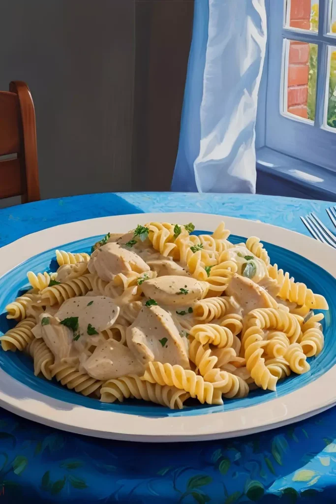 Creamy Chicken Alfredo Fusilli