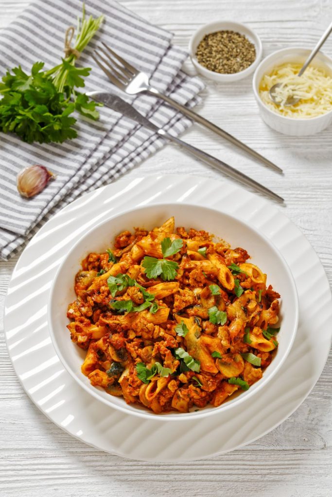 Crockpot Bowtie Pasta with Ground Turkey