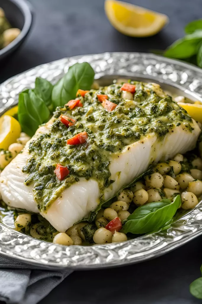 Pesto Halibut in Foil