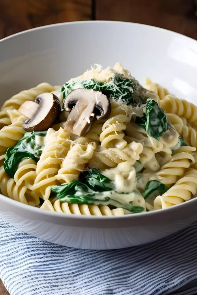 Mushroom & Spinach Alfredo Fusilli