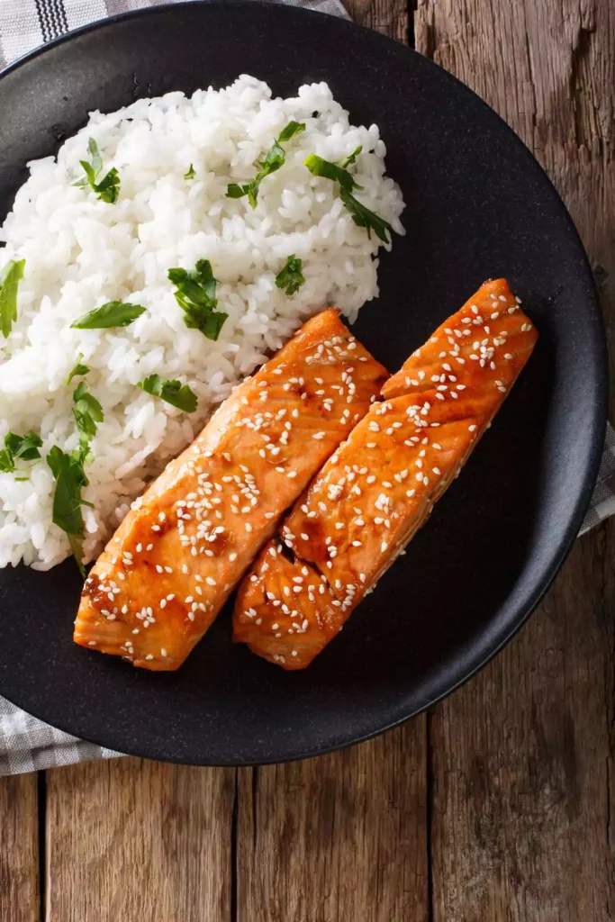 Soy Ginger Glazed Halibut Over Rice