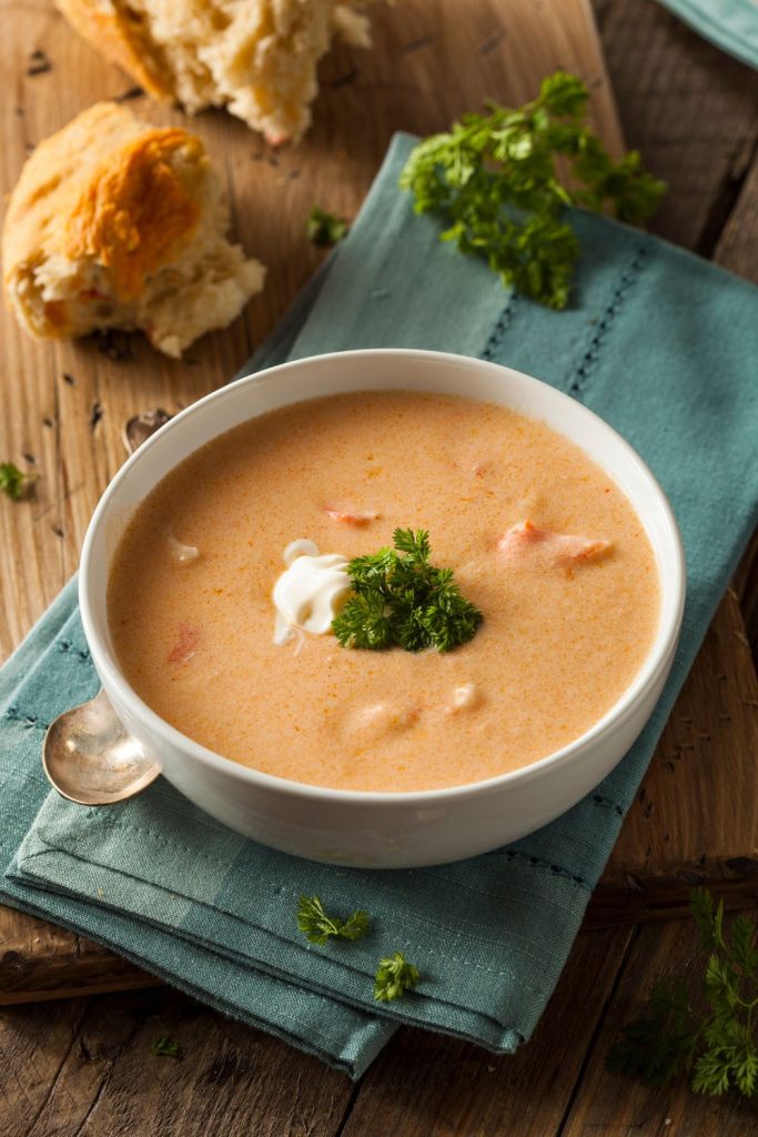 Lobster Bisque with Toasted Bread