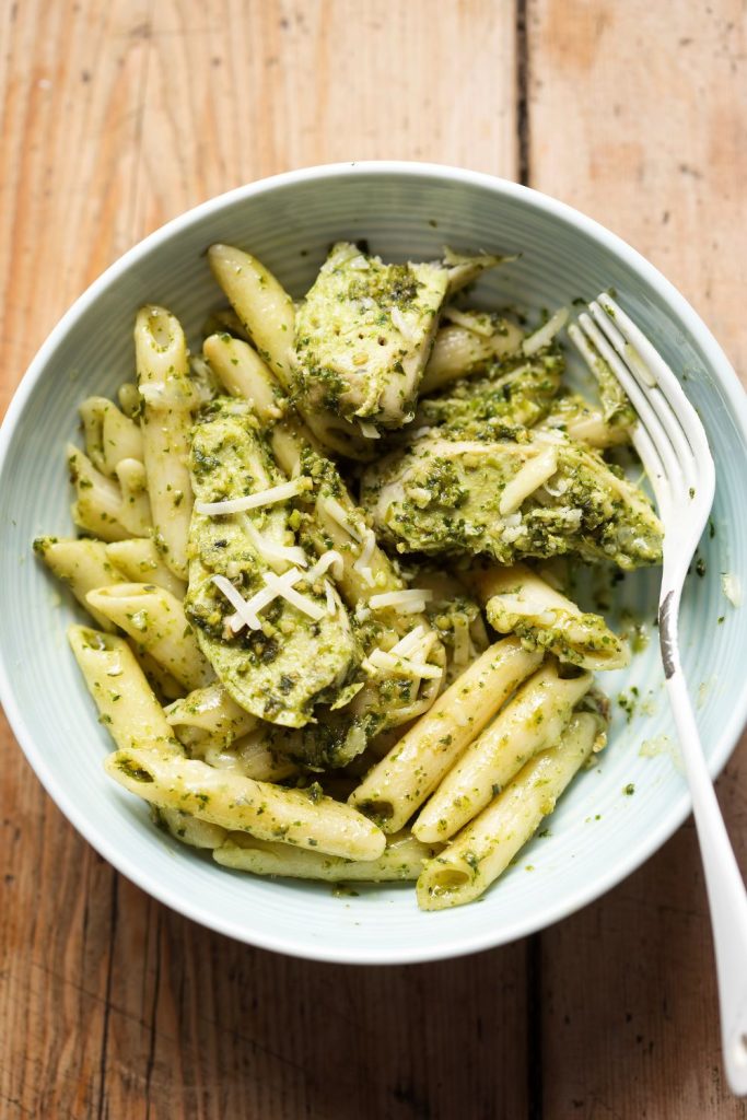 Chicken Bowtie Pasta with Pesto