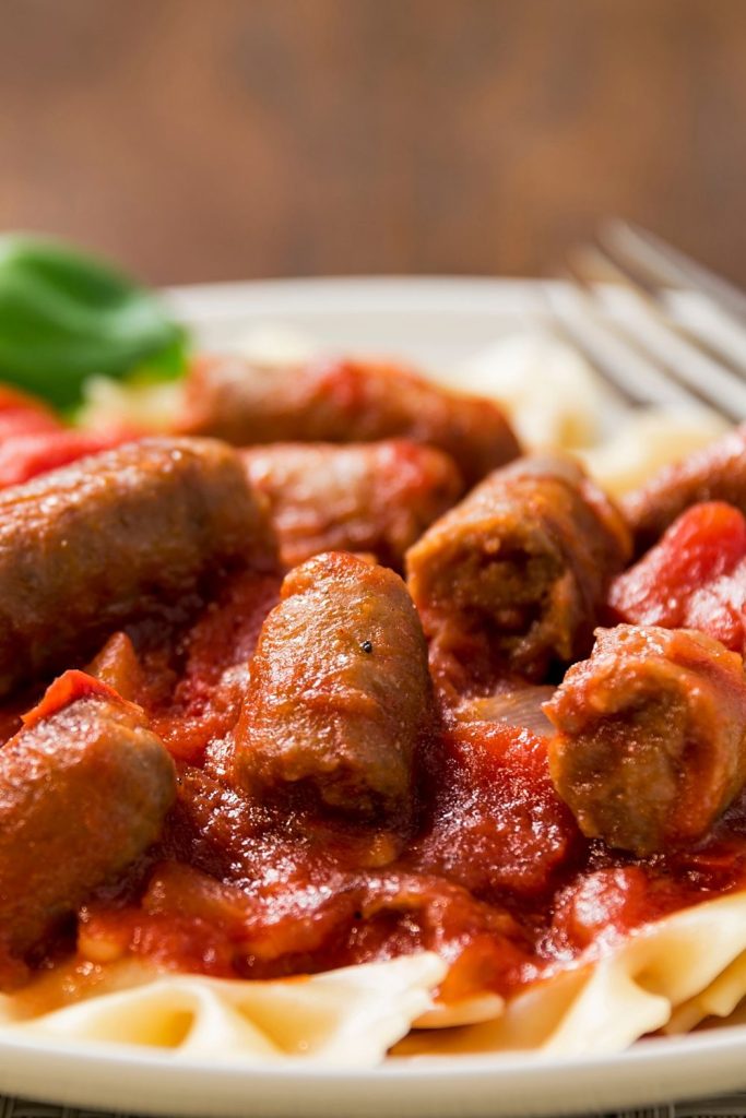 Crockpot Bowtie Pasta with Sausage