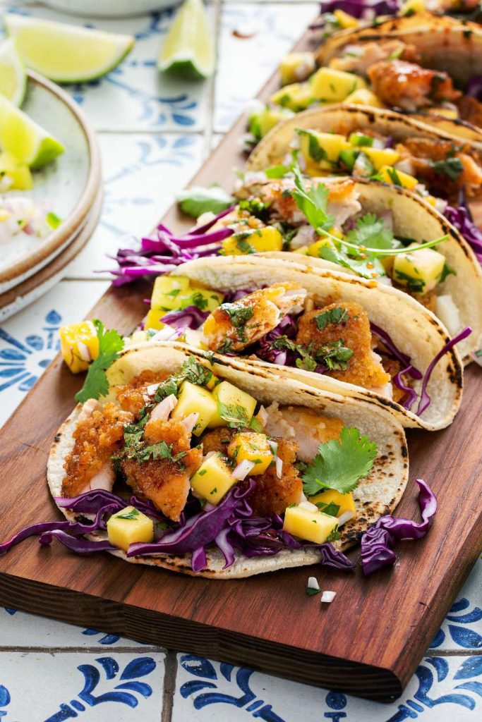 Perfect Grilled Fish Tacos with Mango Salsa