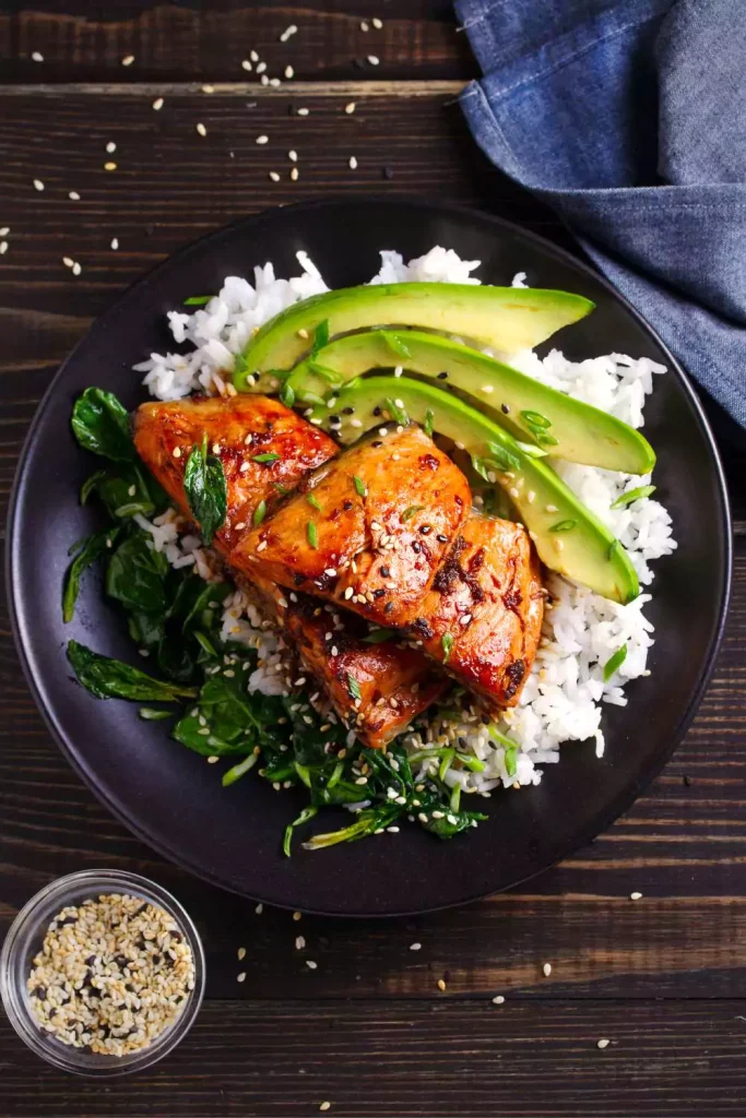 Honey Soy Glazed Salmon With Wild Rice