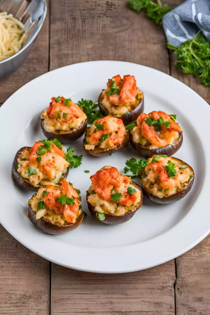 Air Fryer Lobster Stuffed Mushrooms