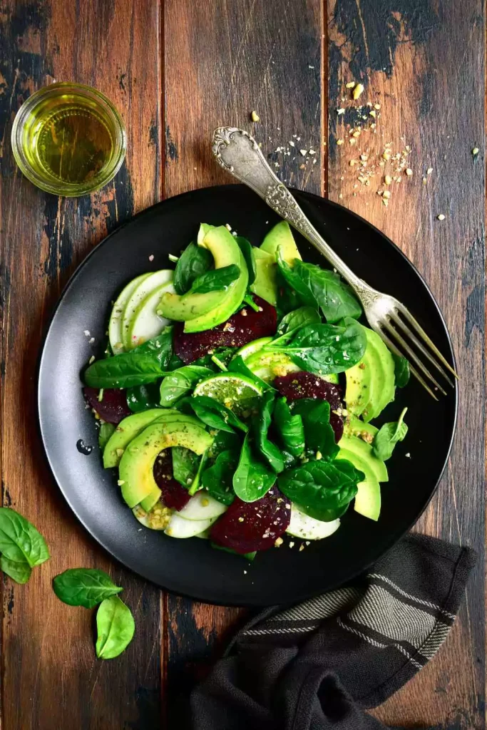 Apple & Avocado Lettuce Salad with Cilantro Lime Dressing