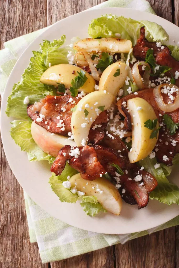 Apple & Bacon Lettuce Salad with Mustard Dressing