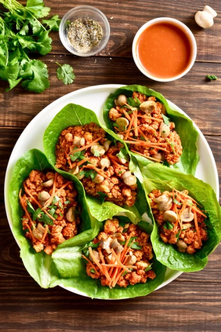 Asian-Inspired Quail Lettuce Wraps