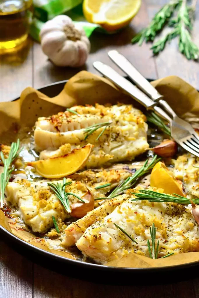 Baked Cod with Lemon and Herbs