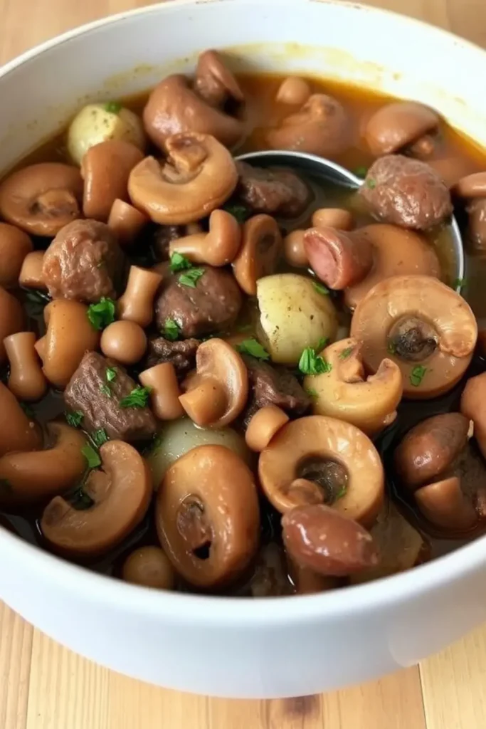 Beef Liver and Mushroom Stew