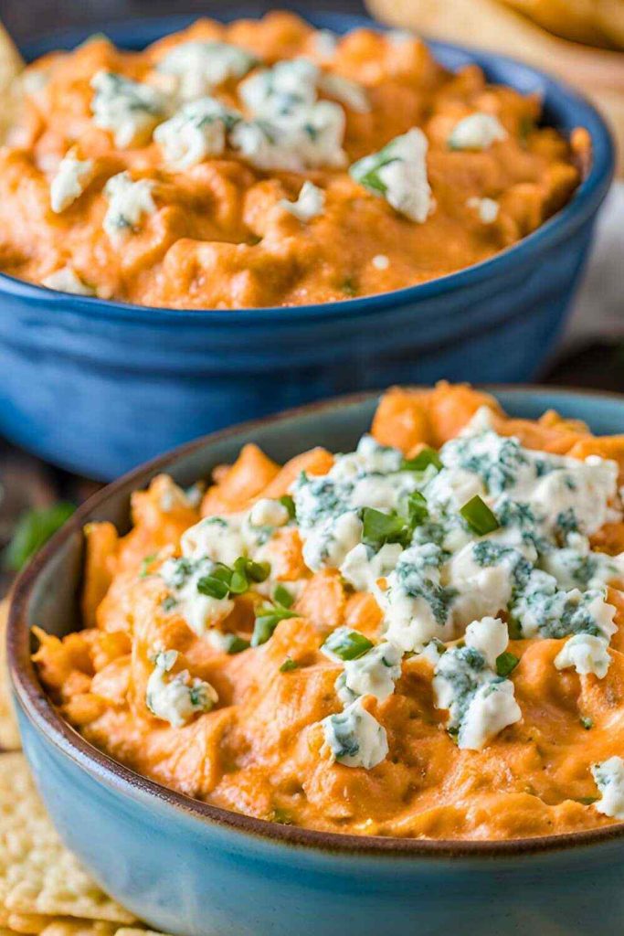 Buffalo Chicken Dip with Blue Cheese Crumbles