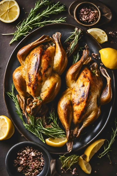 Butterflied Quail with Lemon and Herbs