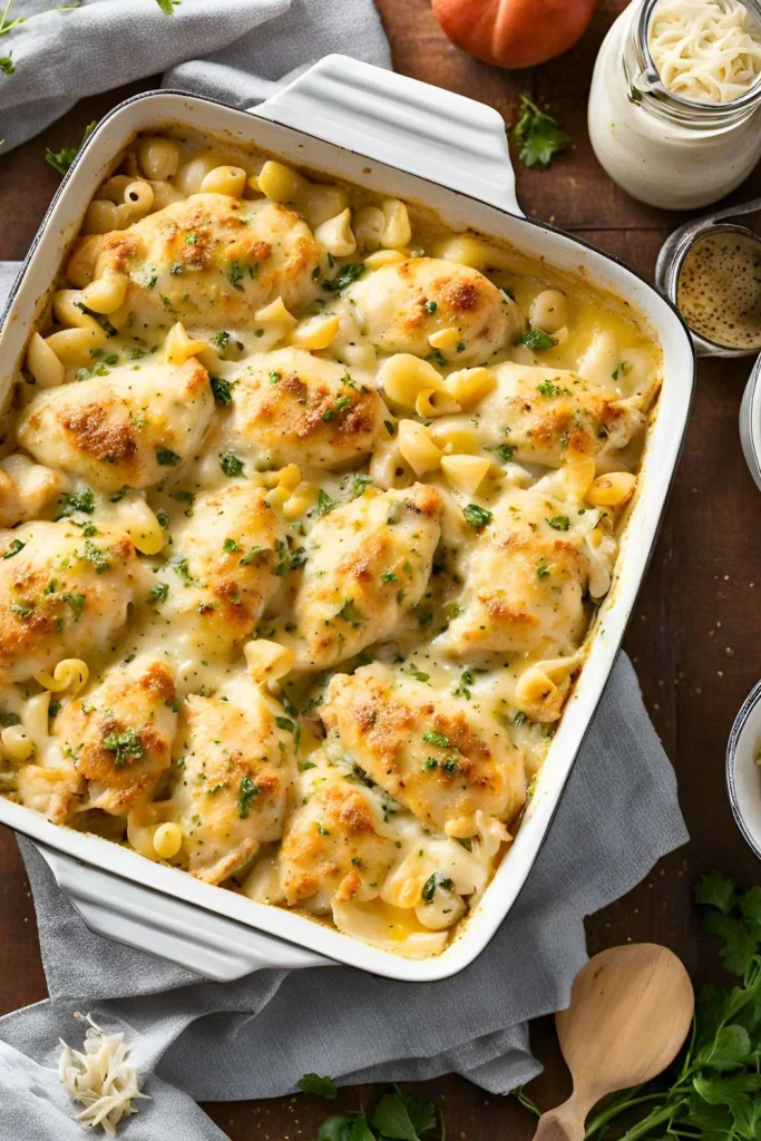 Cheesy Garlic Chicken Bake