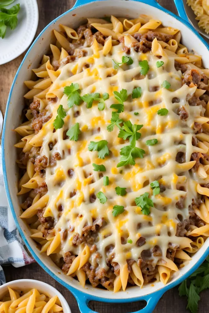 Cheesy Hamburger Pasta Bake