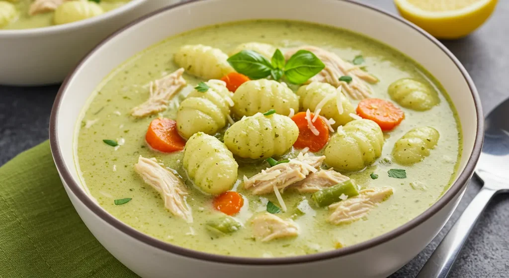 Chicken Gnocchi Pesto Soup