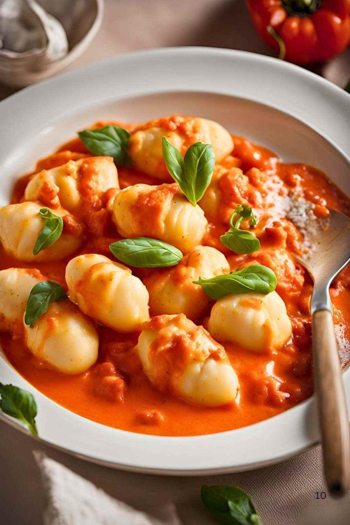 Chicken Gnocchi in Roasted Red Pepper Sauce