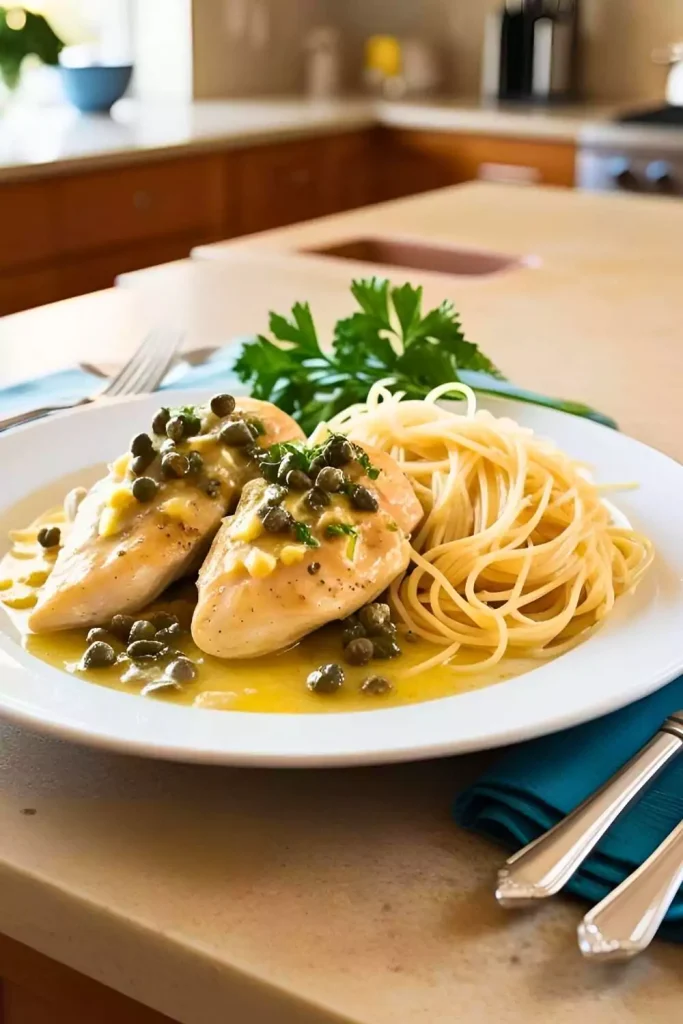 Chicken Piccata with Angel Hair Pasta