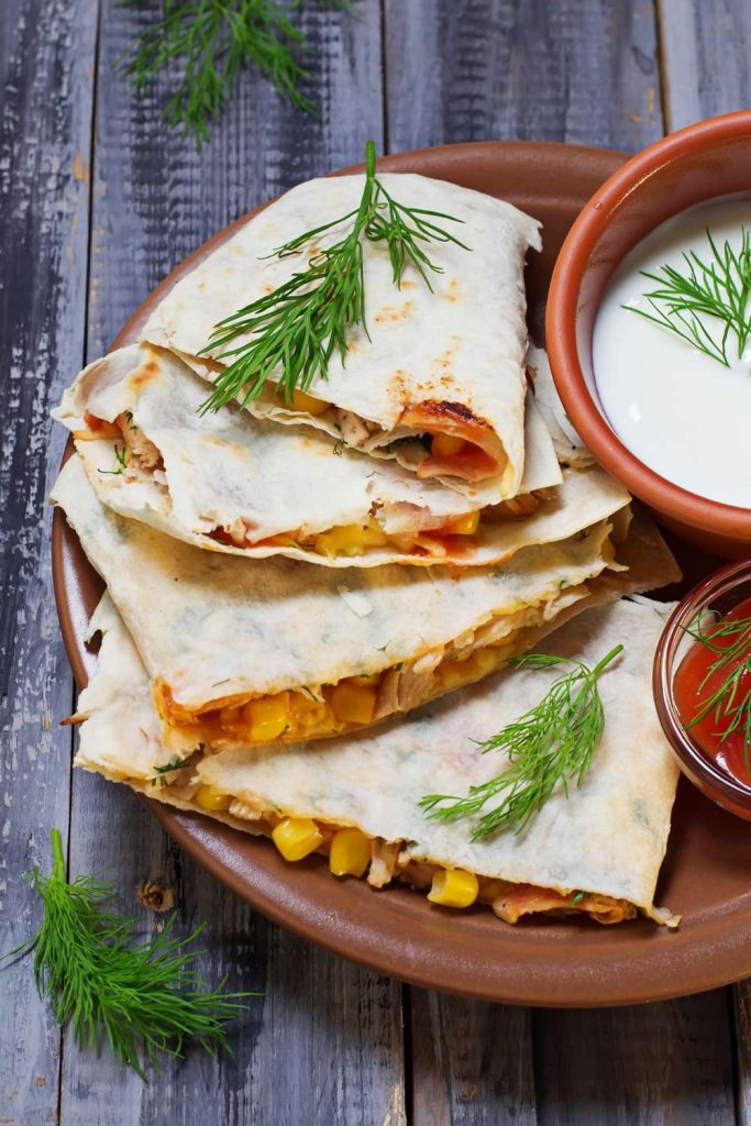 Chicken Quesadilla with Fajita Sauce