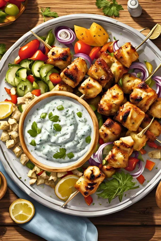 Chicken Souvlaki with Tzatziki