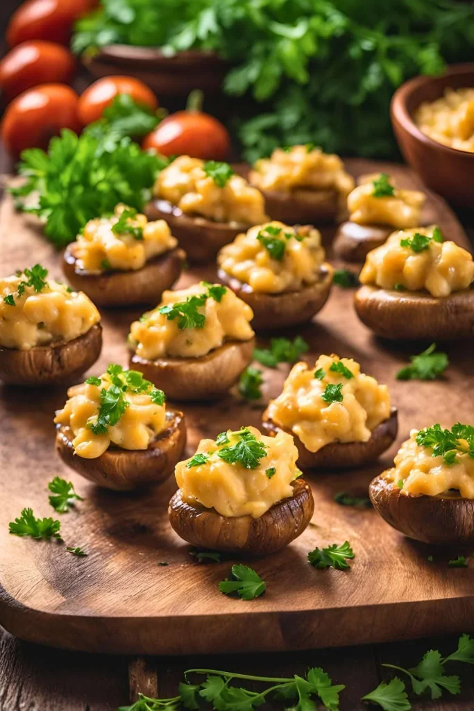 Chicken and Cheese Stuffed Mushrooms