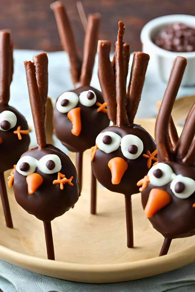 Chocolate Turkeys Bread Pops