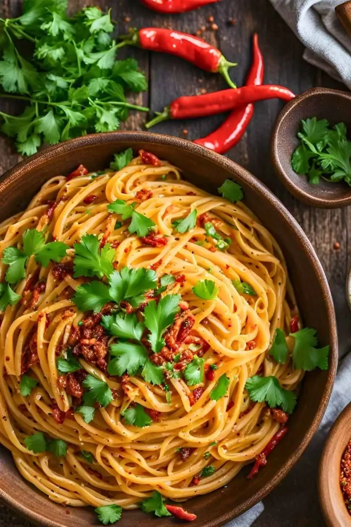  Spicy Garlic Chili Oil Pasta