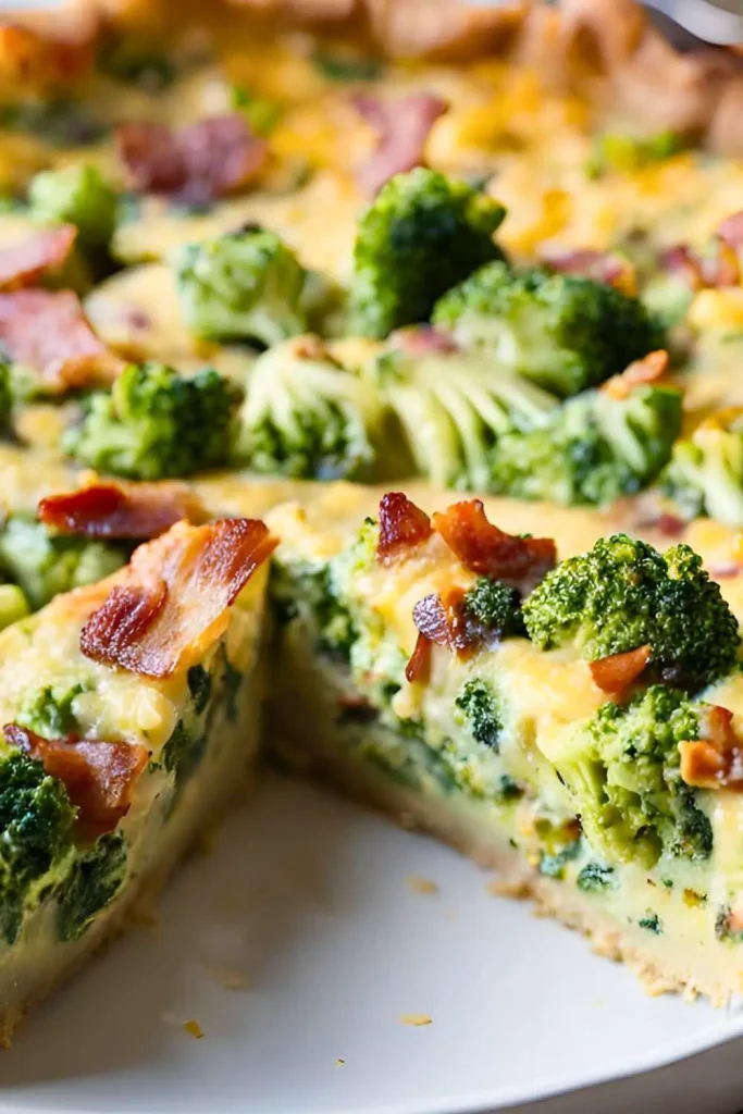 Crustless Broccoli and Bacon Quiche