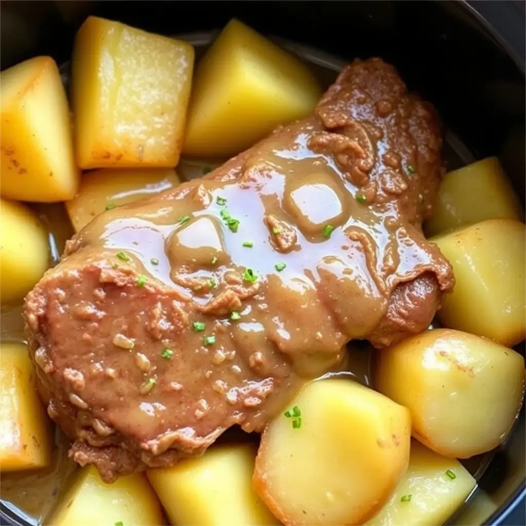 Garlic Butter Steak and Potatoes Crock