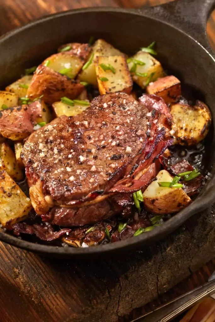 Garlic Butter Steak with Roasted Vegetables