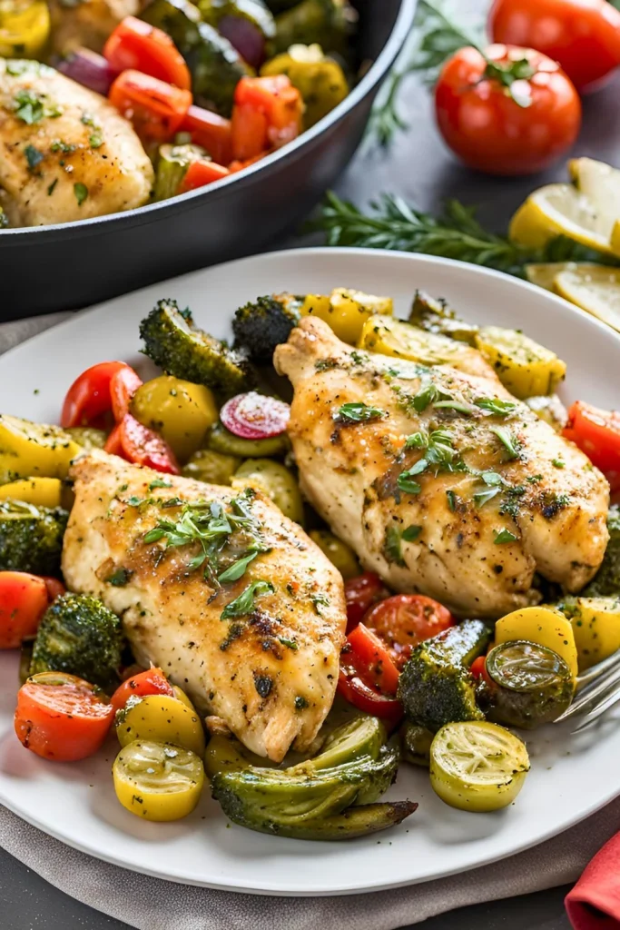 Garlic Herb Mediterranean Chicken and Veggies