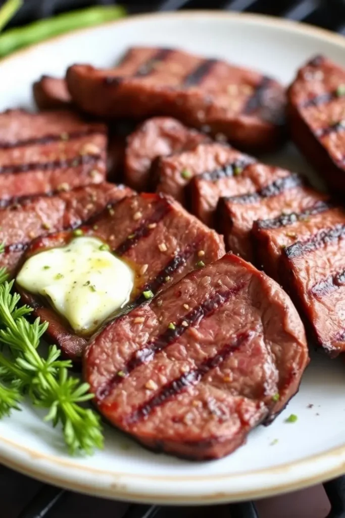 Grilled Beef Liver with Garlic Butter