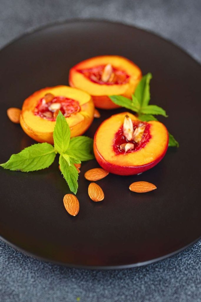 Grilled Peaches with Honey & Almonds