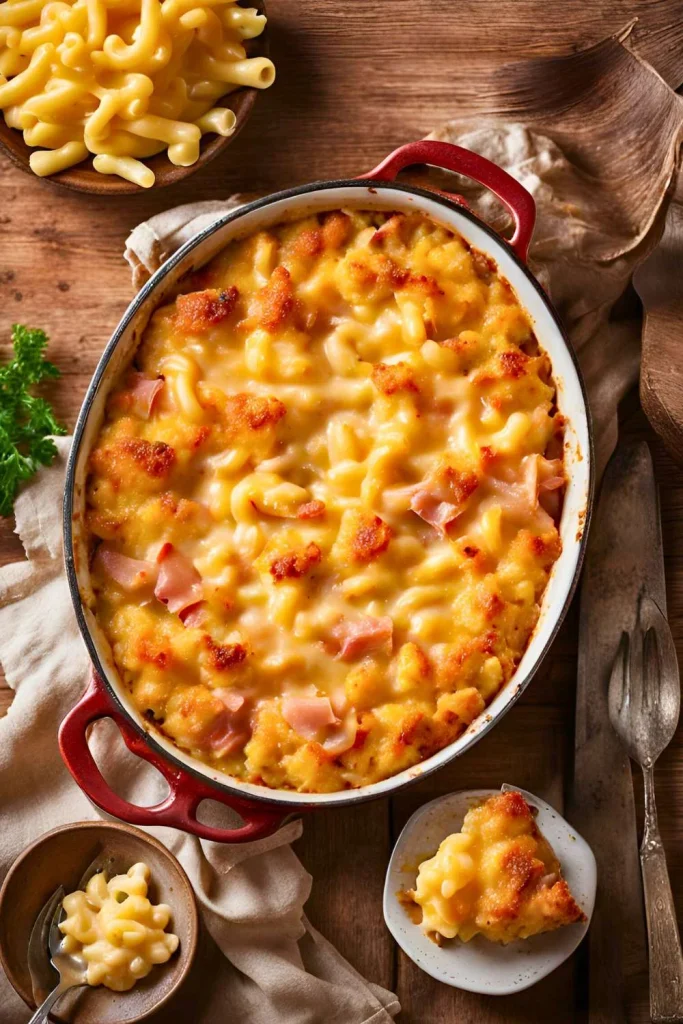 Ham Casserole with Mac and Cheese