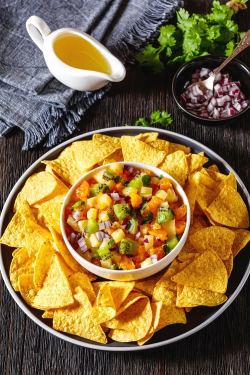 Homemade Tortilla Chips with Salsa