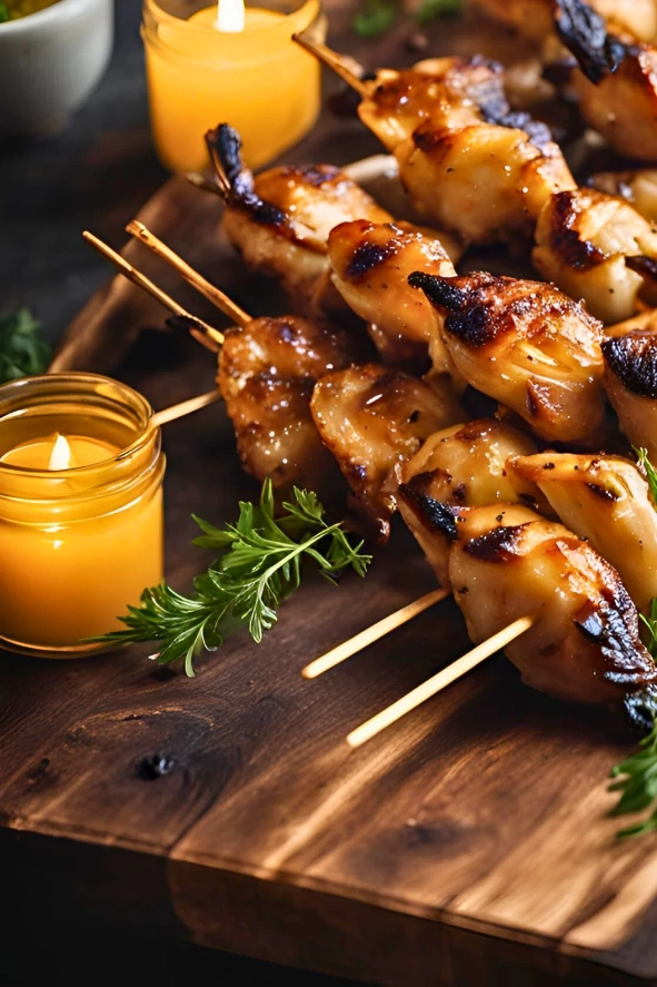 Honey-Glazed Grilled Quail Skewers