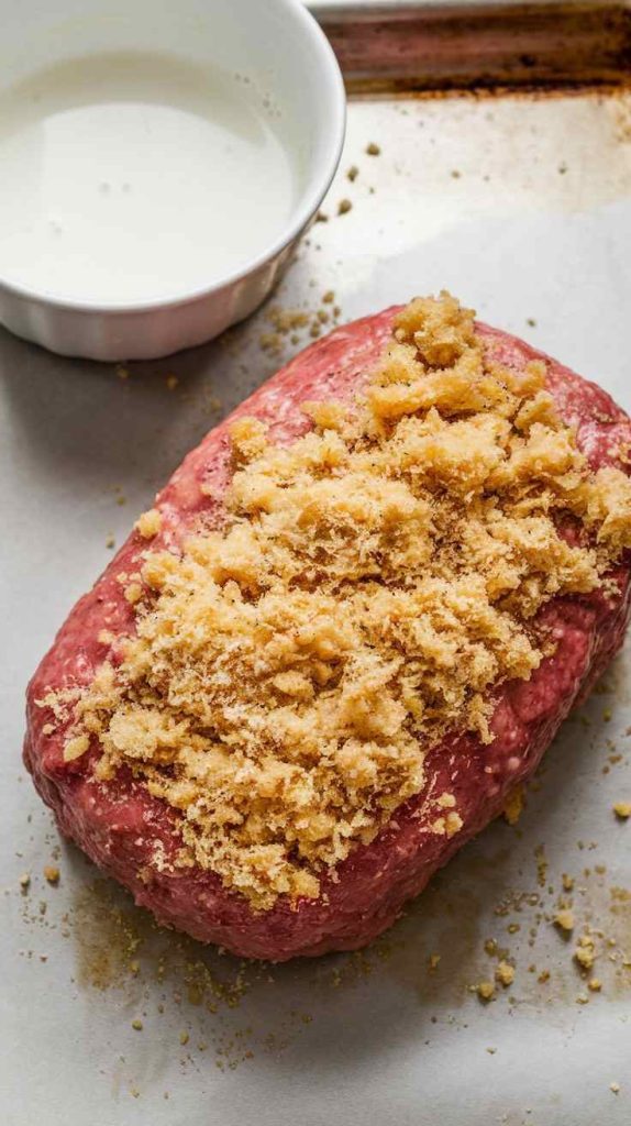 Meatloaf with Milk and Bread Crumbs