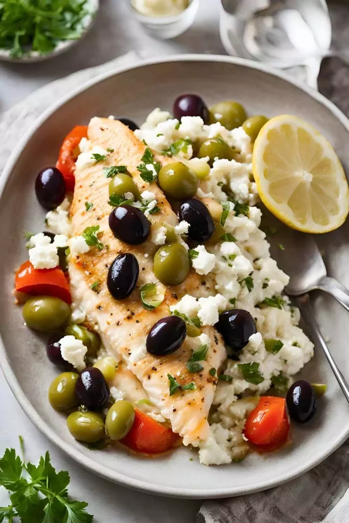 Mediterranean Mashed Fish with Olives and Feta