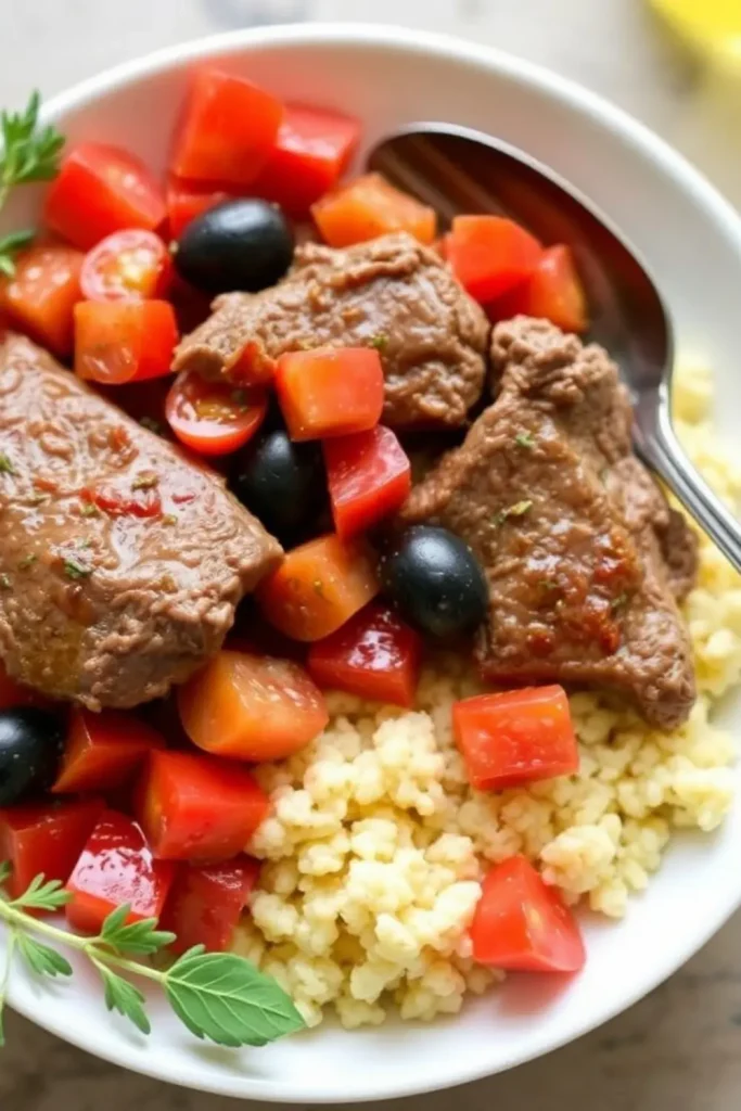 Mediterranean-Style Liver with Tomatoes and Olives