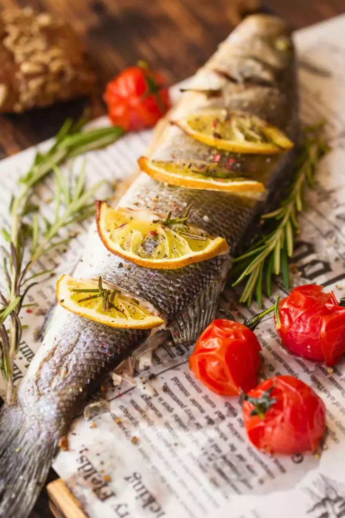 Mediterranean Zoodles with Baked Sea Bass