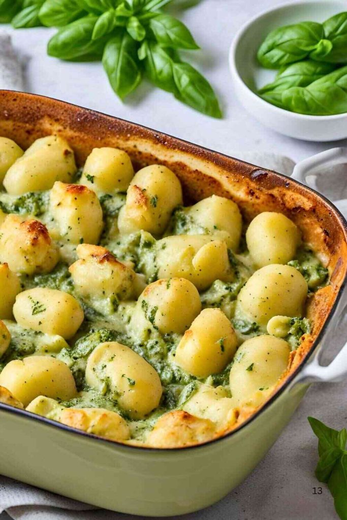 Pesto Chicken Gnocchi Bake